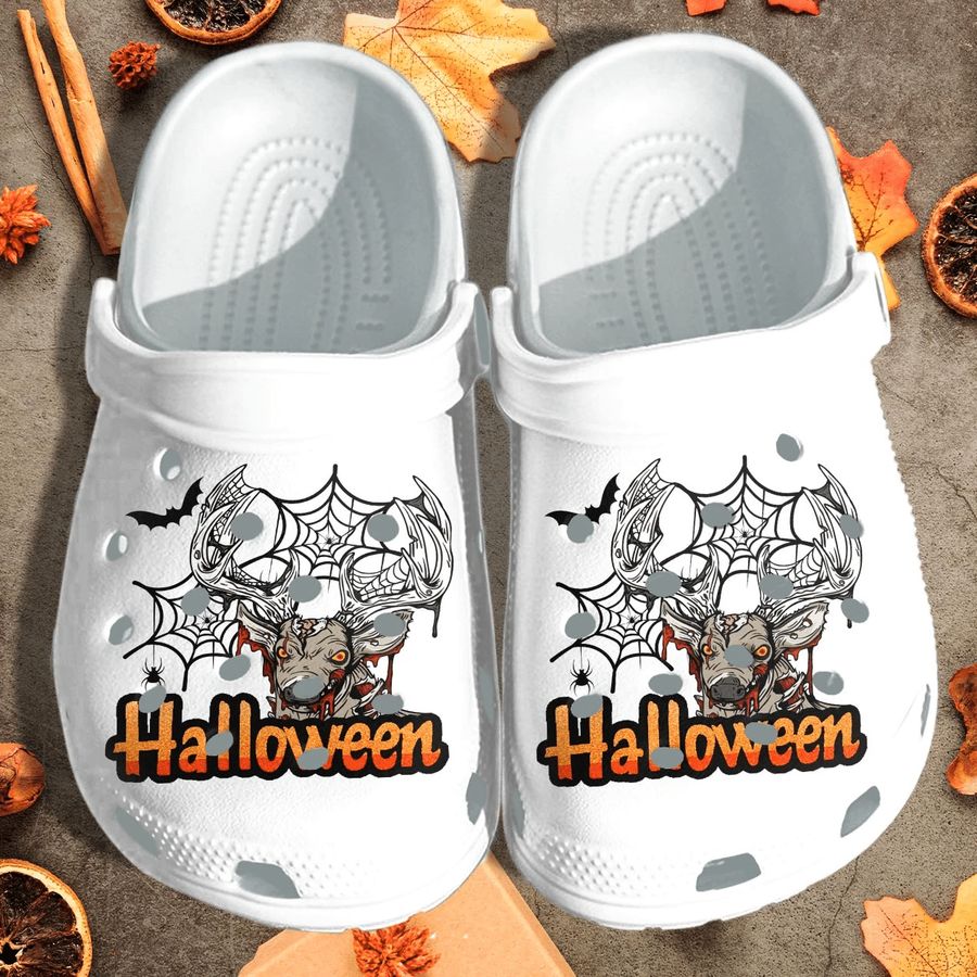 Scary Deer Halloween Shoes Clog - Happy Halloween Crocs Crocband Clog Birthday Gift For Man Women