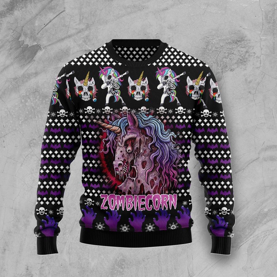 Scary Zombiecorn For Unisex Ugly Christmas Sweater, All Over Print Sweatshirt, Ugly Sweater, Christmas Sweaters, Hoodie, Sweater