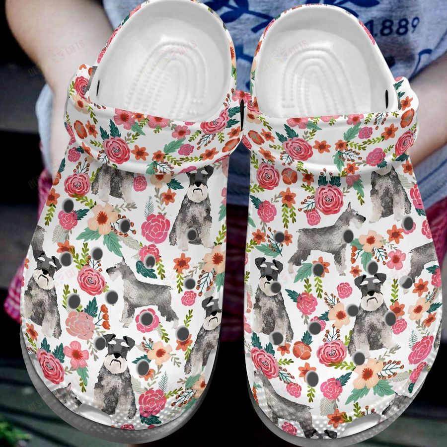 Schnauzer Crocs Classic Clog 6 Colors Flower Schnauzers Shoes