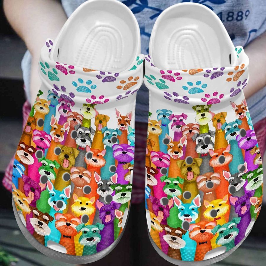 Schnauzer Personalize Clog Custom Crocs Fashionstyle Comfortable For Women Men Kid Print 3D Colorful Schnauzer