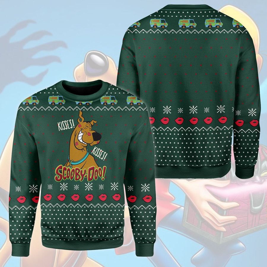Scooby Doo Kisses green 3D Printed Ugly Sweater