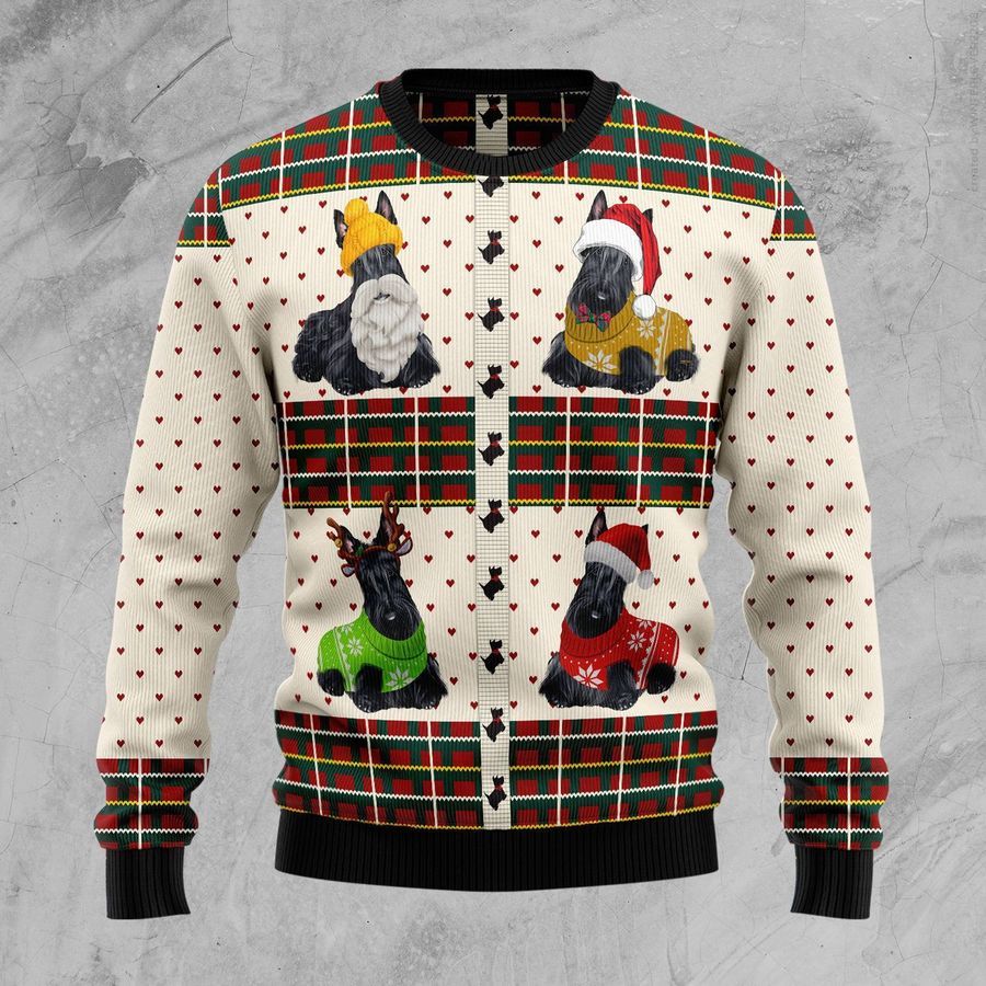 Scottish Terriers Xmas For Unisex Ugly Christmas Sweater All Over