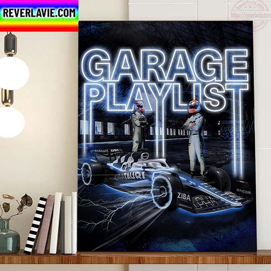 Scuderia AlphaTauri Garage Playlist Home Decor Poster Canvas