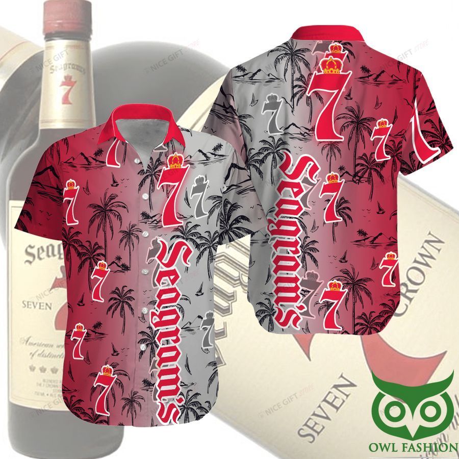 Seagram's Coconut Palm Tropical Hawaiian Shirt