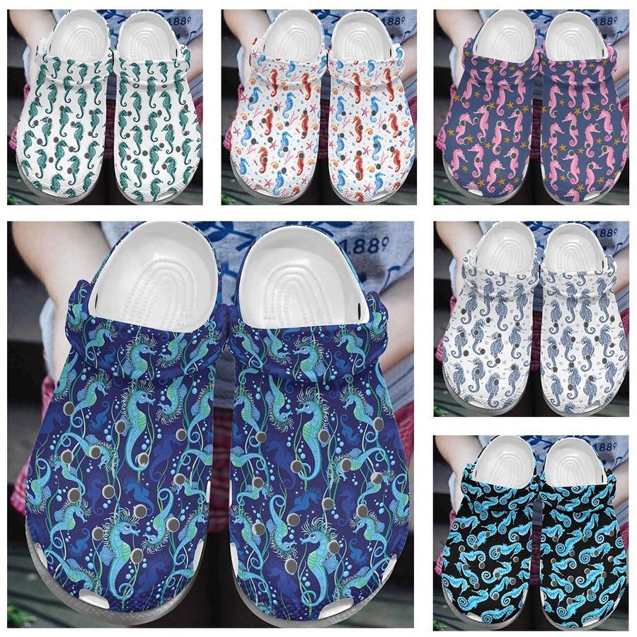 Seahorse Personalize Clog Custom Crocs Fashionstyle Comfortable For Women Men Kid Print 3D Seahorse Pattern