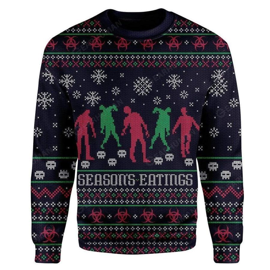 Seasons Eatings For Unisex Ugly Christmas Sweater All Over Print