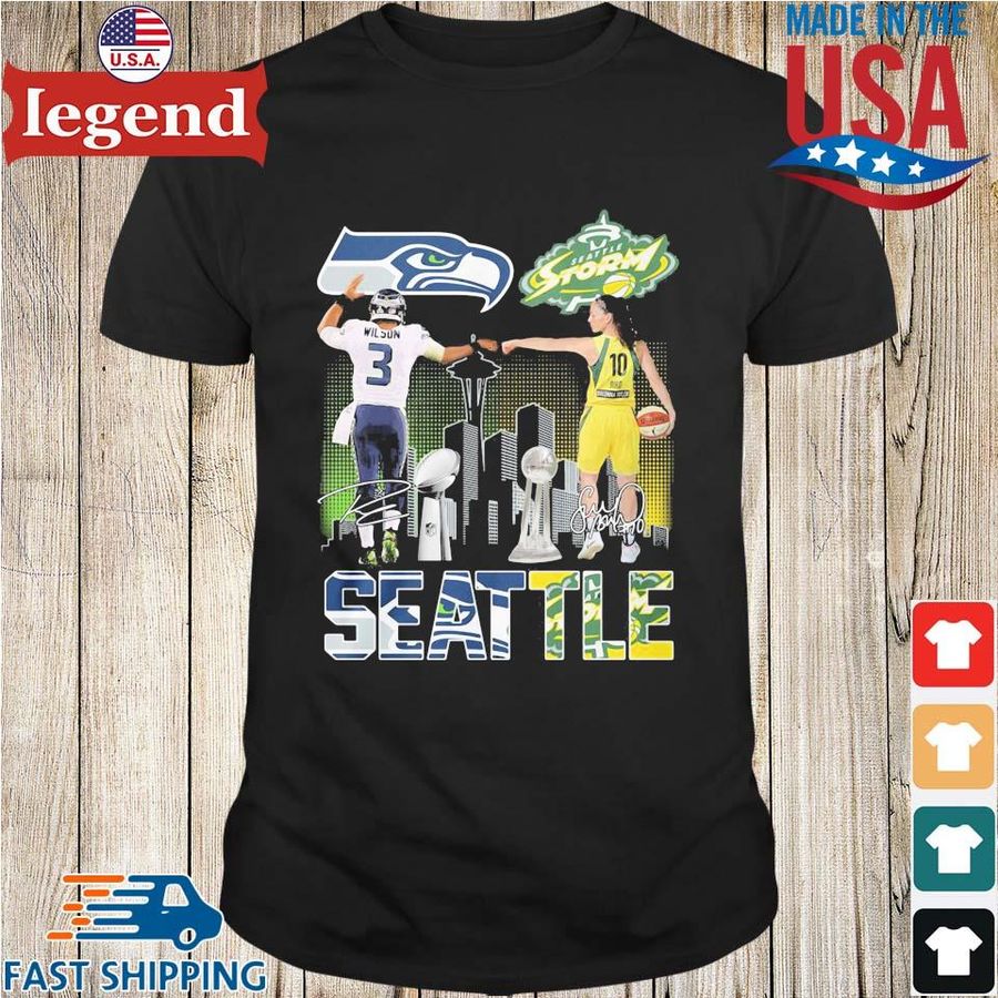 Seattle Seahawks And  Seattle Storm Wilson and Sue Bird signature shirt