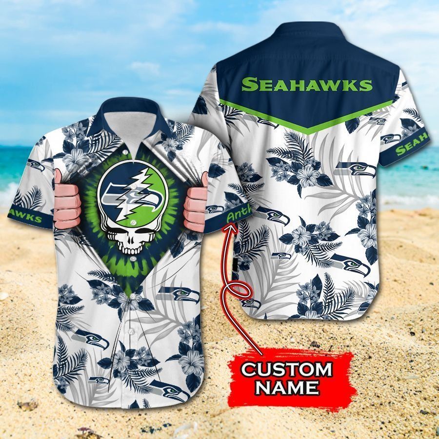 Seattle Seahawks Grateful Dead Gift For Fan Personalized Hawaiian
