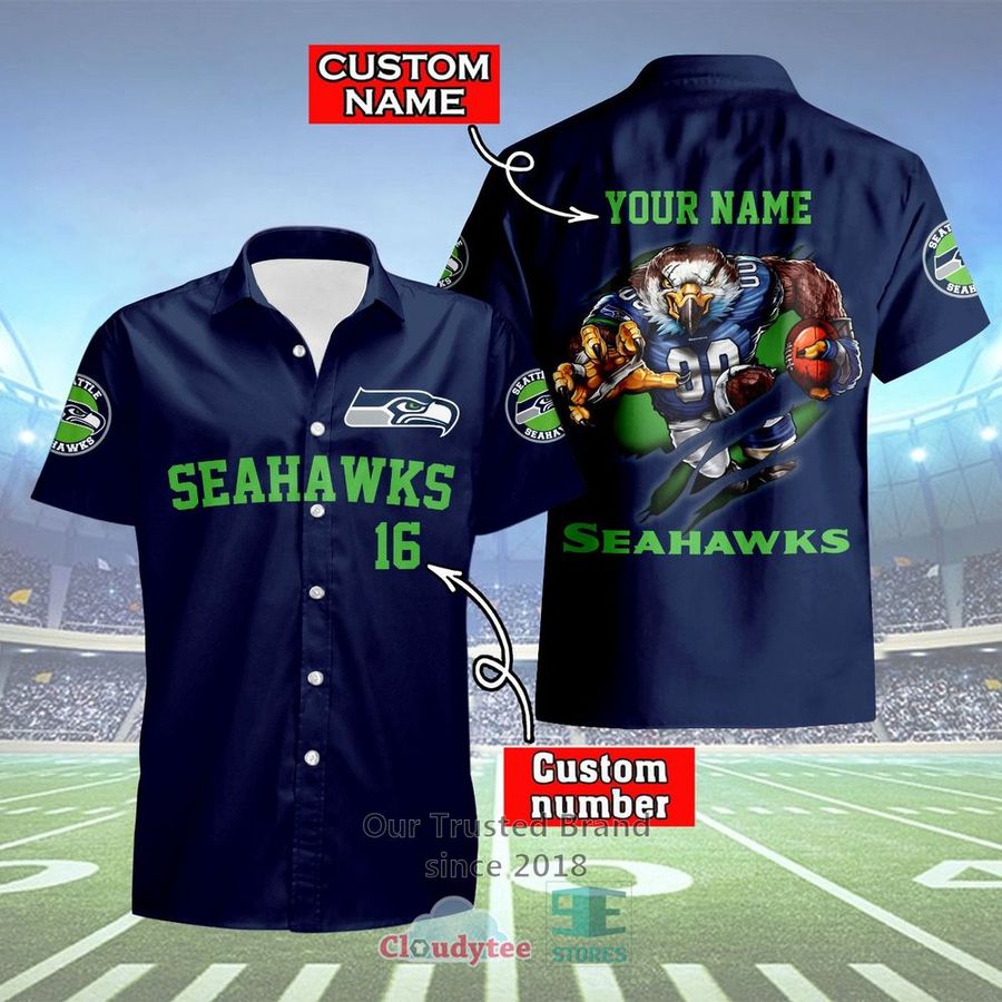 Seattle Seahawks Mascot Personalized Hawaiian Shirt – LIMITED EDITION