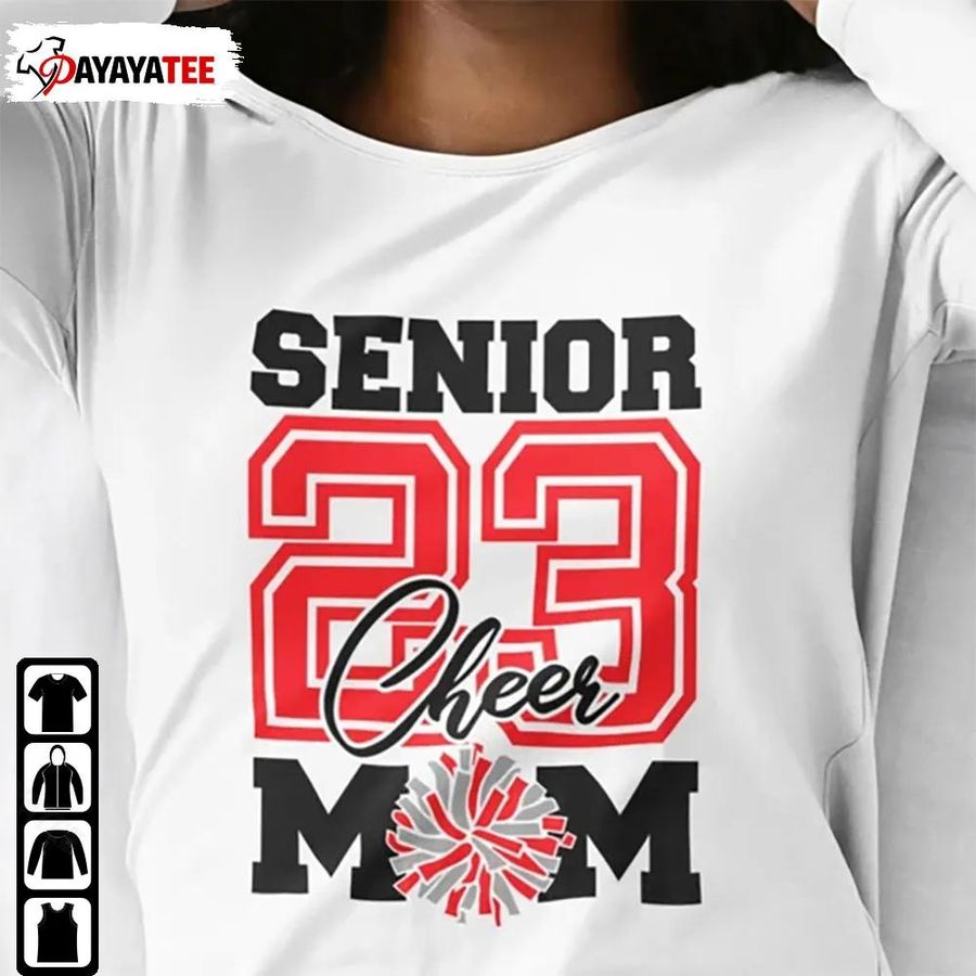 Senior Mom 2023 Shirt Football Cheer Mom Unisex Hoodie