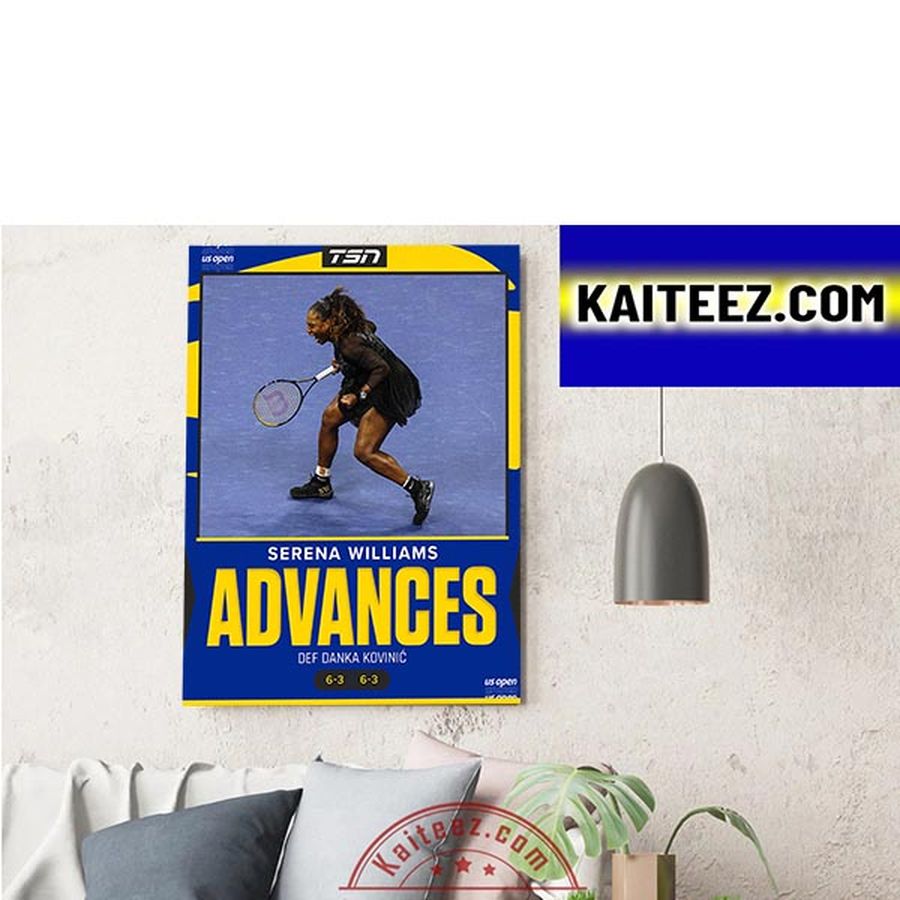 Serena Williams Advances In US Open Tennis ArtDecor Poster Canvas
