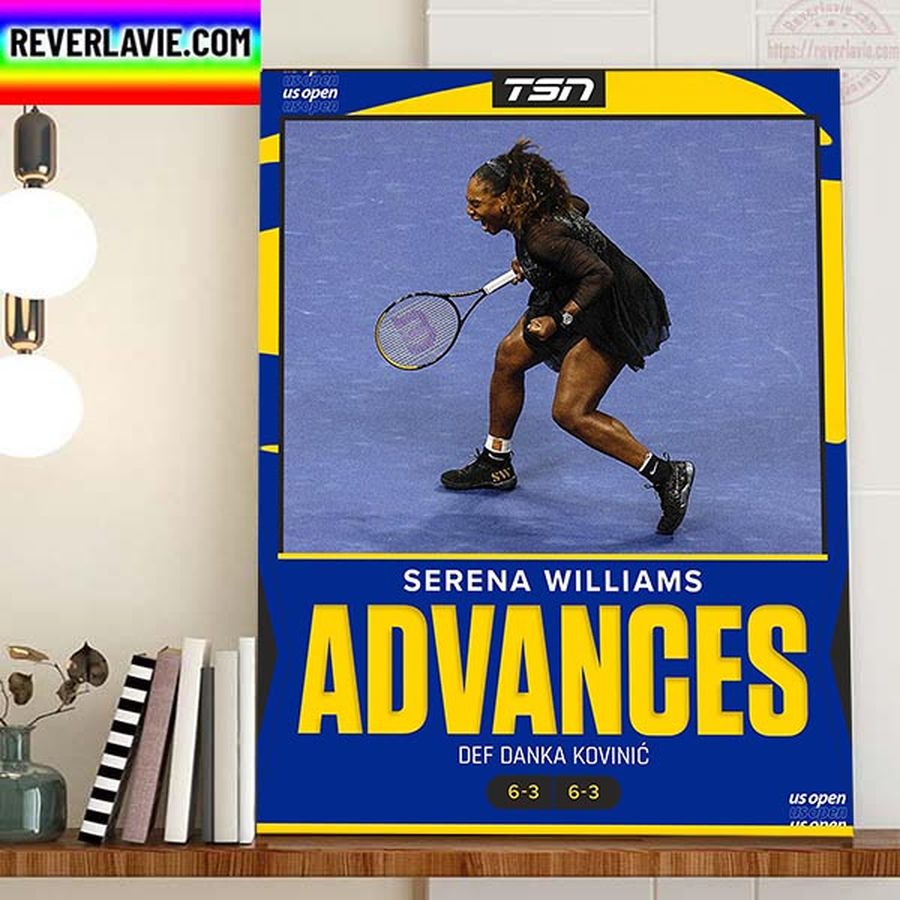 Serena Williams Advances In US Open Tennis Home Decor Poster Canvas