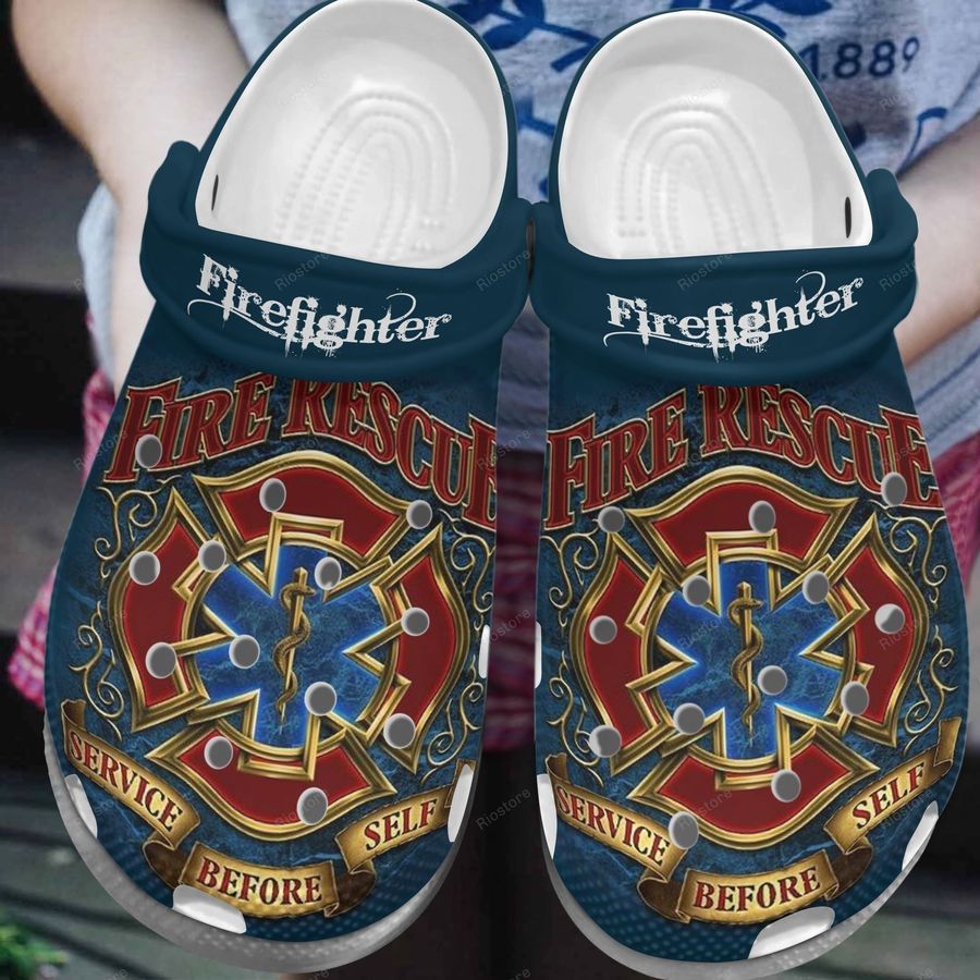 Service Before Self Shoes - Fire Rescue Crocs Clogs Gifts For Birthday - Ff-Self
