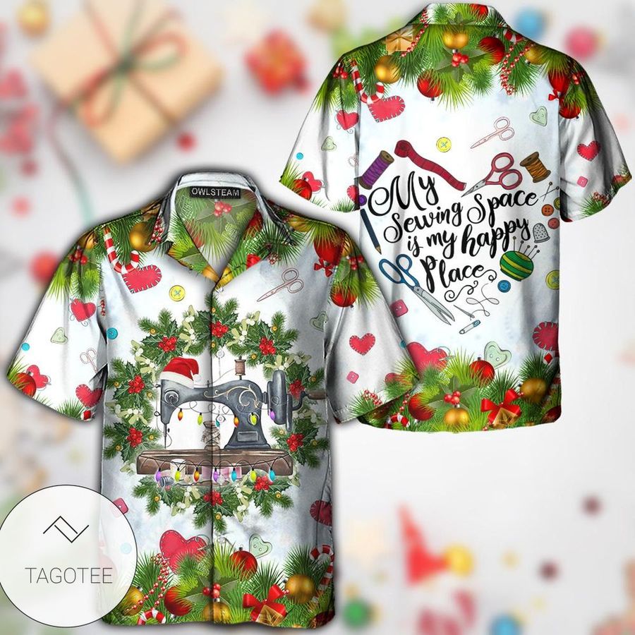 Sewing Machine Merry Christmas Hawaiian Shirt