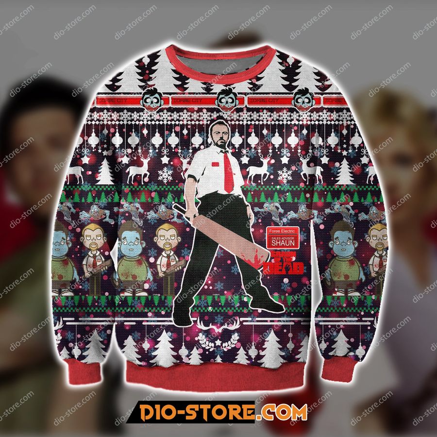 Shaun Of The Dead 2004 3D Print Ugly Christmas Sweater Hoodie All Over Printed Cint10312, All Over Print, 3D Tshirt, Hoodie, Sweatshirt, Long Sleeve