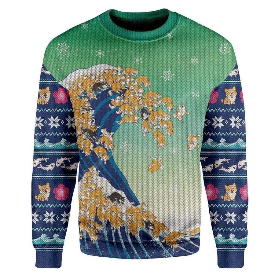 Shiba Ugly Christmas Sweater All Over Print Sweatshirt Ugly Sweater