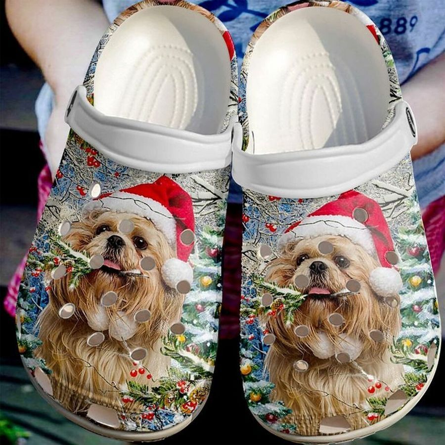 Shih Tzu Christmas Bling Bling 102 Gift For Lover Rubber Crocs Crocband Clogs, Comfy Footwear