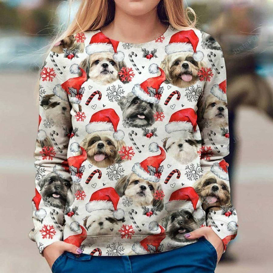 Shih Tzu Ugly Christmas Sweater, All Over Print Sweatshirt, Ugly Sweater, Christmas Sweaters, Hoodie, Sweater
