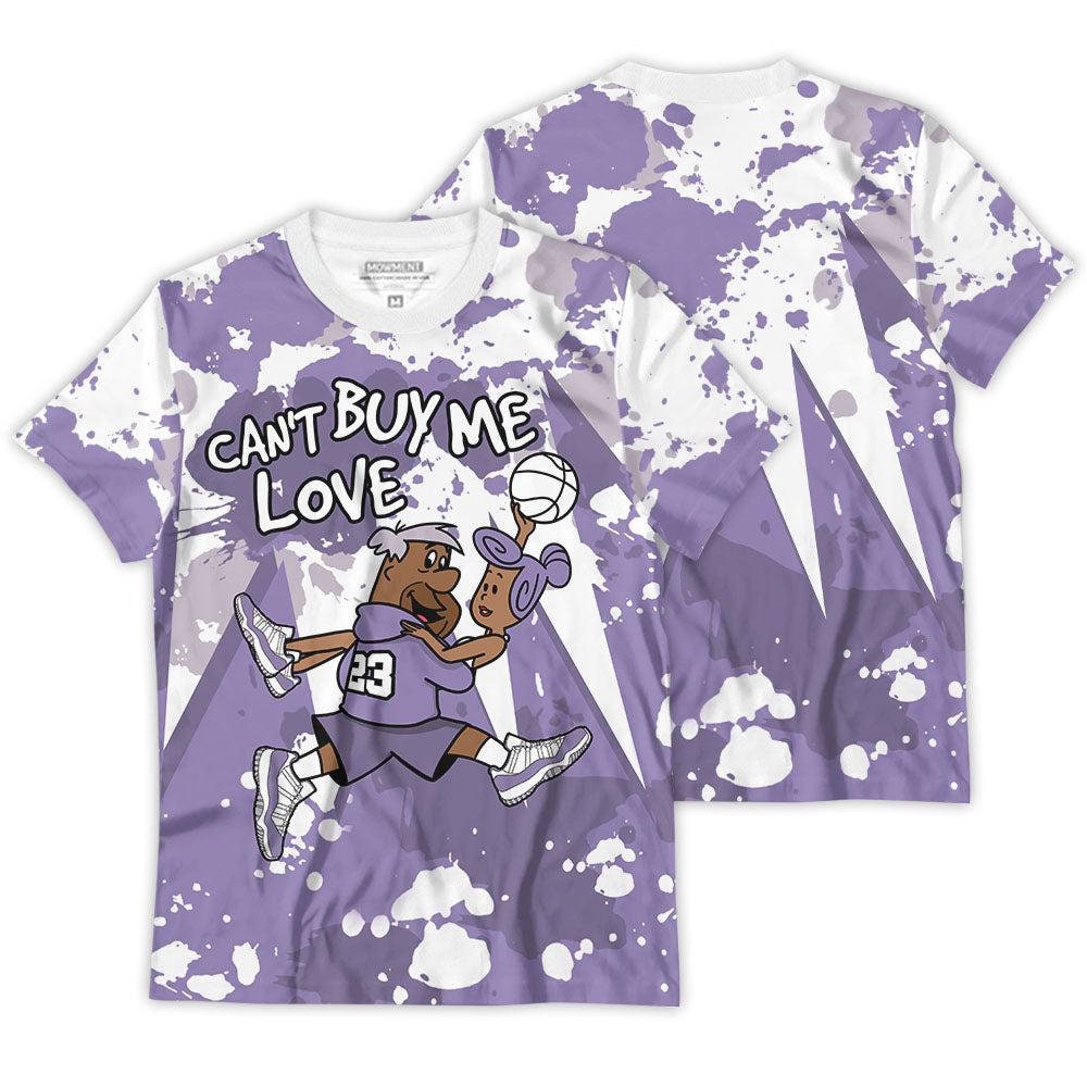 Shirt To Match JD 11 Low Pure Violet - Cant Buy Me Love - Low Pure Violet 11s Matching 3D T-Shirt