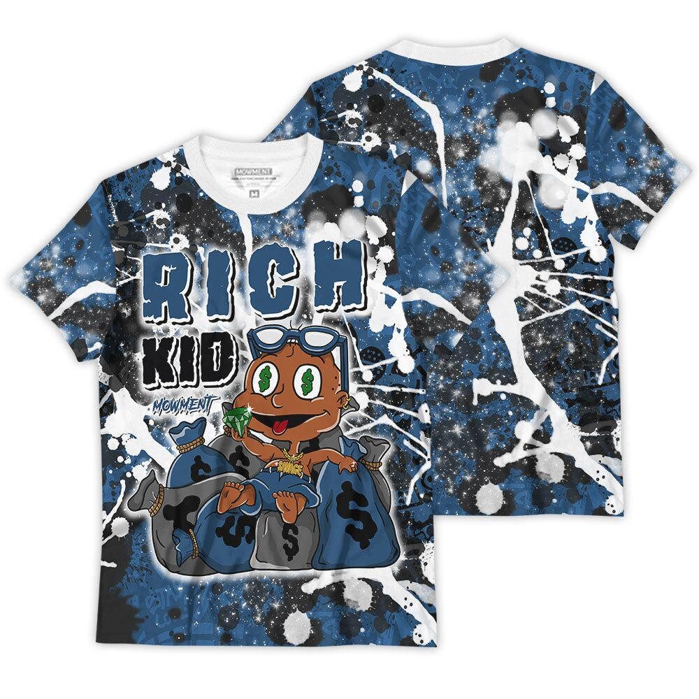 Shirt To Match JD 13 Brave Blue - Rich Kid Tommy Rugrats - Brave Blue 13s Matching 3D T-Shirt