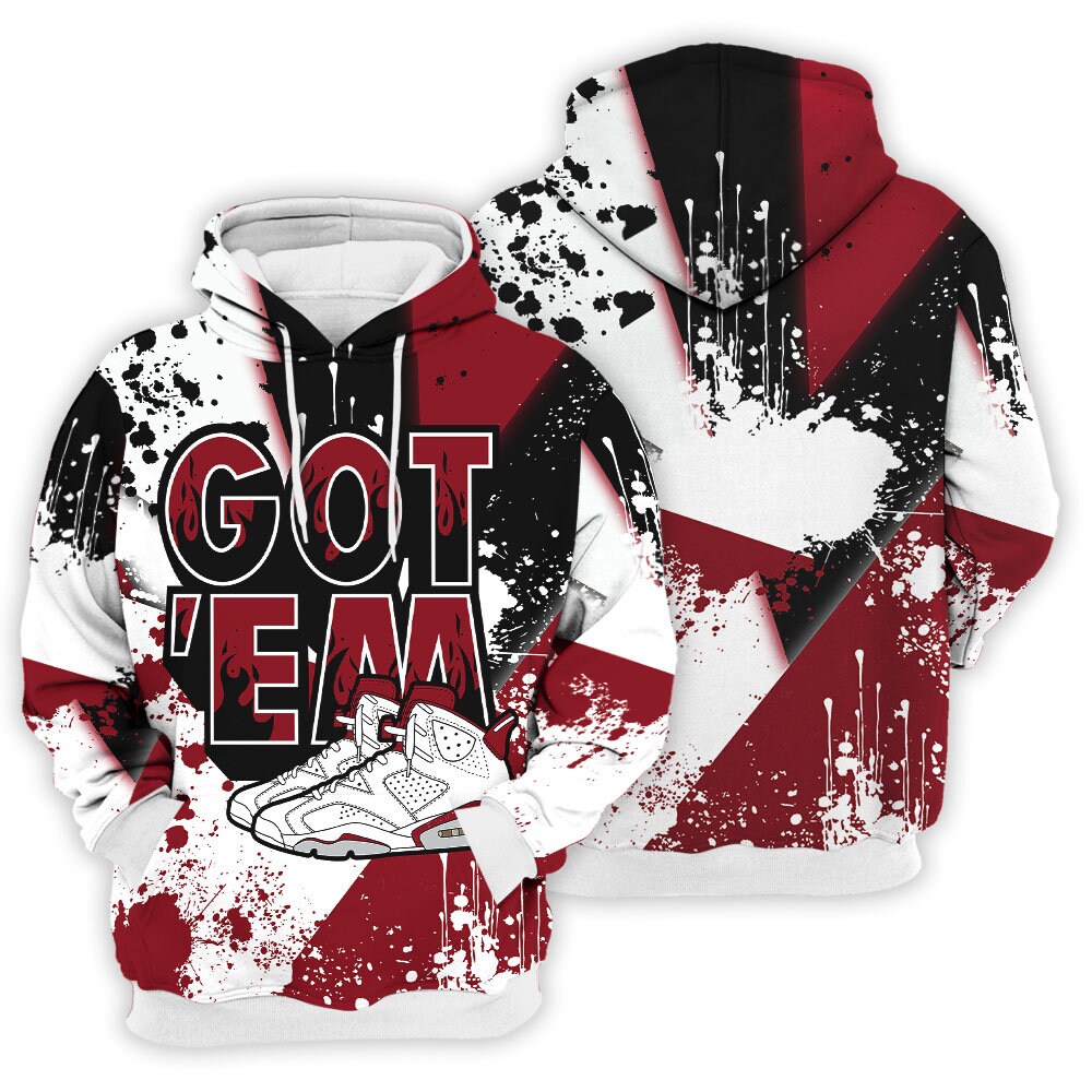 Shirt To Match JD 6 Red Oreo - Got Em Shoes Dripping Streetwear - Red Oreo 6s Matching 3D Hoodie