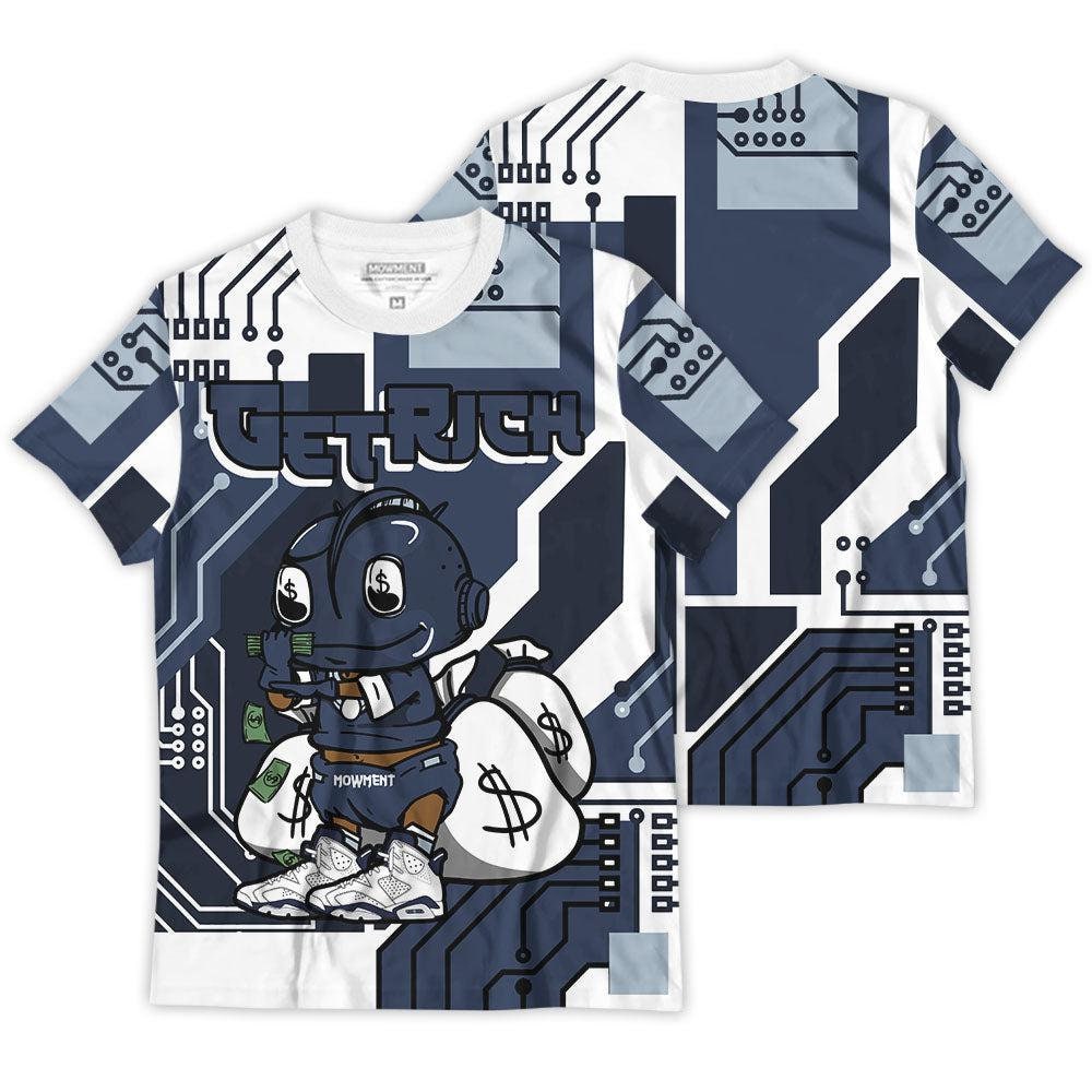 Shirt To Match JD 6 Retro Midnight Navy - Rugrats Electrical - Retro Midnight Navy 6s Matching 3D T-Shirt-2