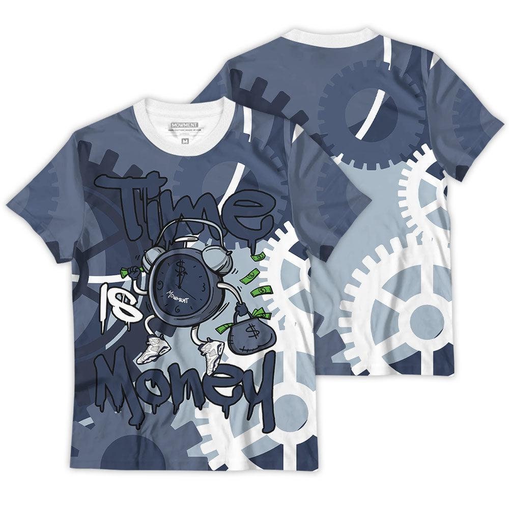 Shirt To Match JD 6 Retro Midnight Navy - Time Is Money Clock Dripping - Retro Midnight Navy 6s Matching 3D T-Shirt