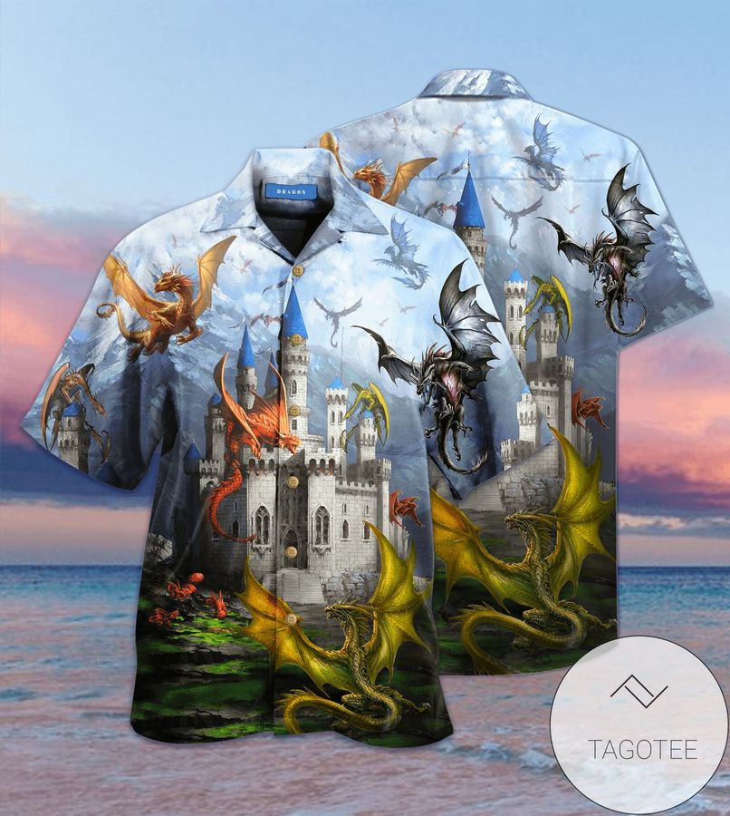 Shop From 1000 Unique Amazing Dragons Fly In The Castle Hawaiian Aloha Shirts