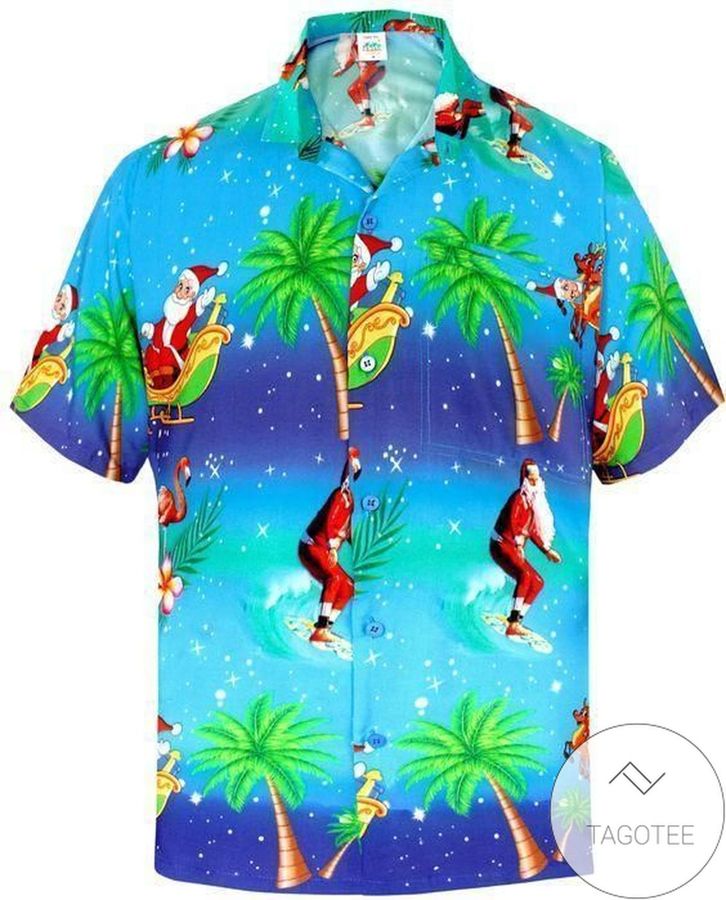 Shop From 1000 Unique Christmas Santa Coconut Tree Authentic Hawaiian Shirt 2022