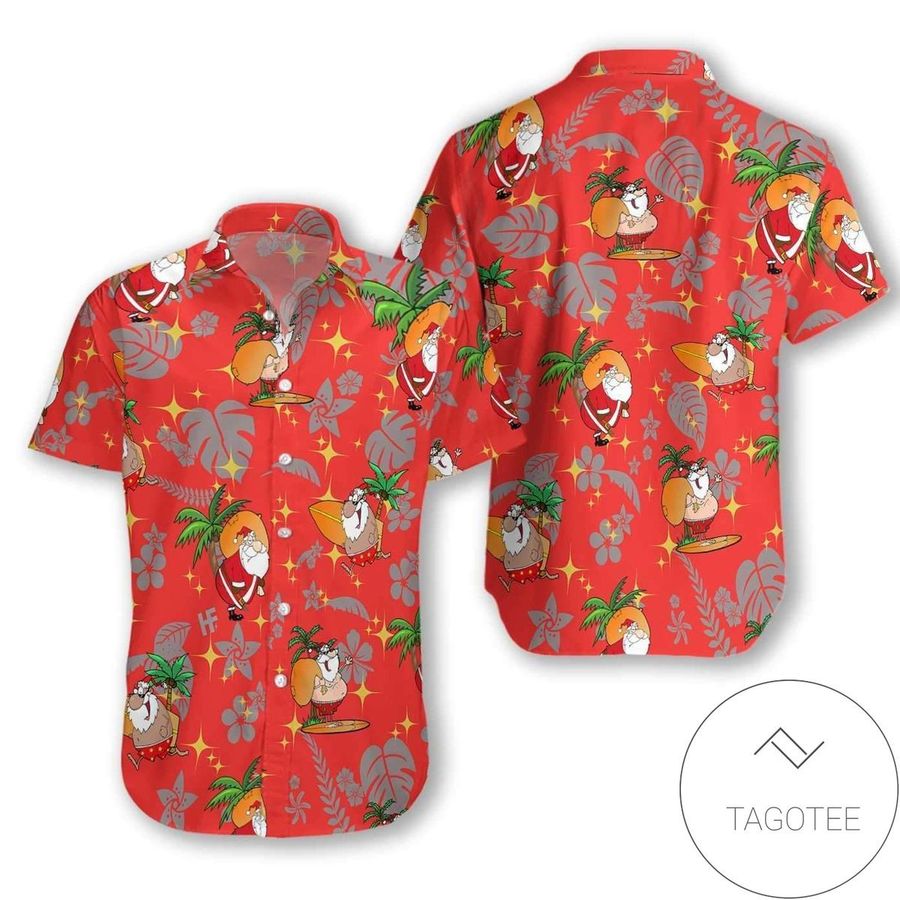 Shop Funny Santa Red Hawaiian Aloha Shirts