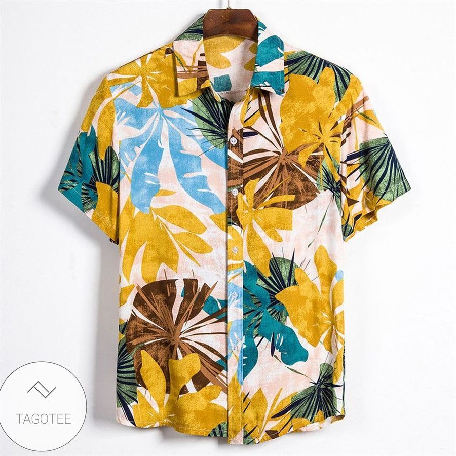 Short Sleeve Men Shirt Hawaii Shirts Summer Printed Short Sleeve Shirt Soft Male Beach Hawaiian Shirt Chemise Homme