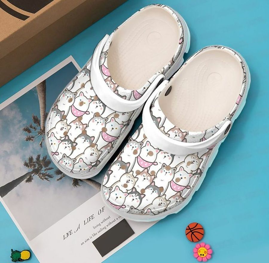 Siberian Husky Cute Huskies 102 Gift For Lover Rubber Crocs Crocband Clogs, Comfy Footwear