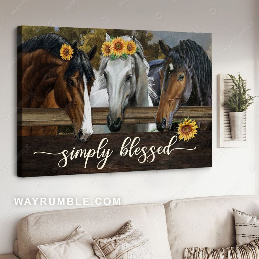 Simply Blessed, Horse Poster, Sunflower Horse, Wall Poster Poster