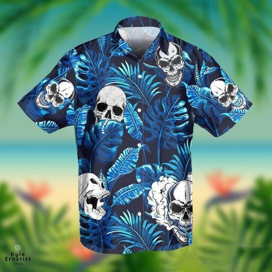 Skull Blue Horror Hawaii Shirt