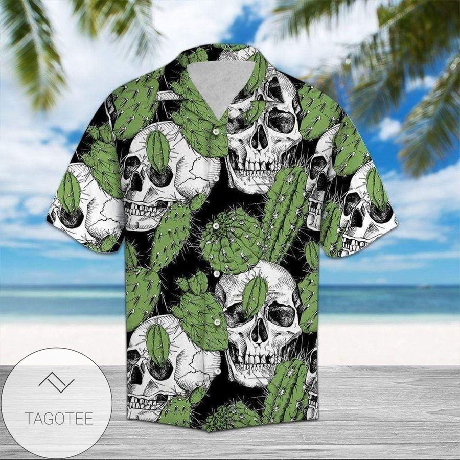 Skull Cactus Tropical Hawaiian Aloha Shirts