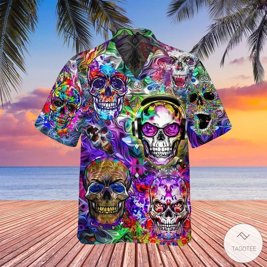 Skull Colorful Hawaiian Shirt