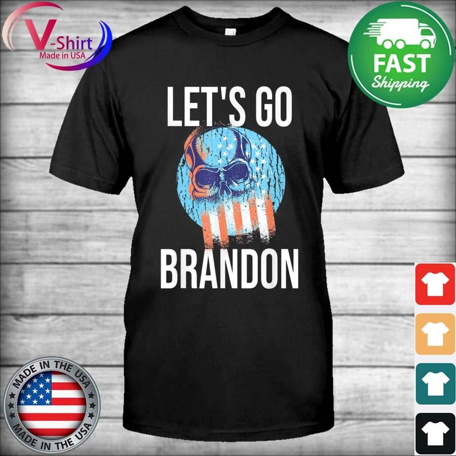 Skull Let’s Go Brandon Anti Biden Usa Flag T-Shirt