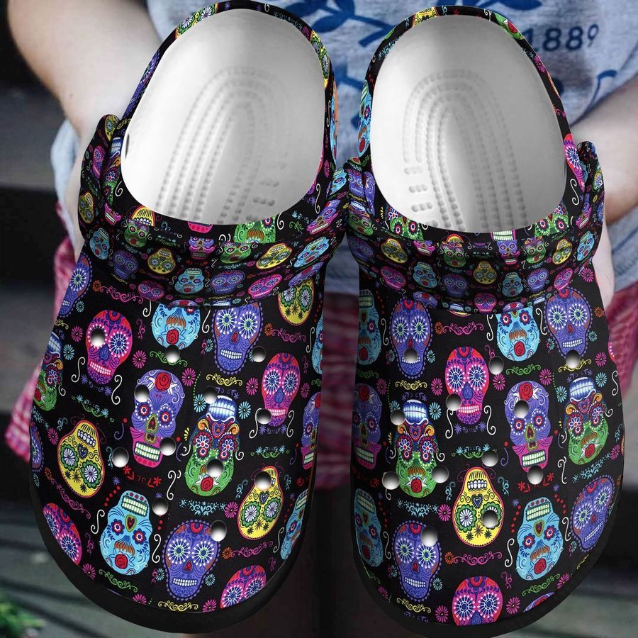 Skull Personalized Clog Custom Crocs Comfortablefashion Style Comfortable For Women Men Kid Print 3D Purple Skull
