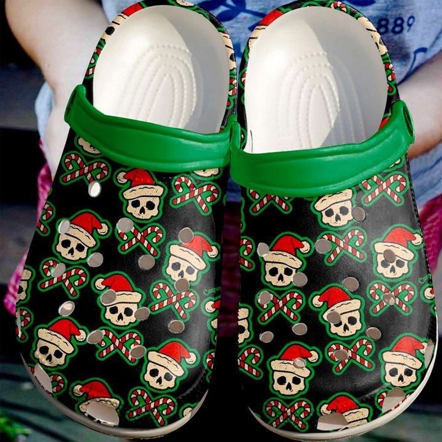 Skull Santa Sku 2175 Crocs Crocband Clog Comfortable For Mens Womens Classic Clog Water Shoes