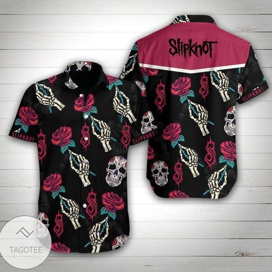 Slipknot Band Rose Skull Hawaiian Shirt