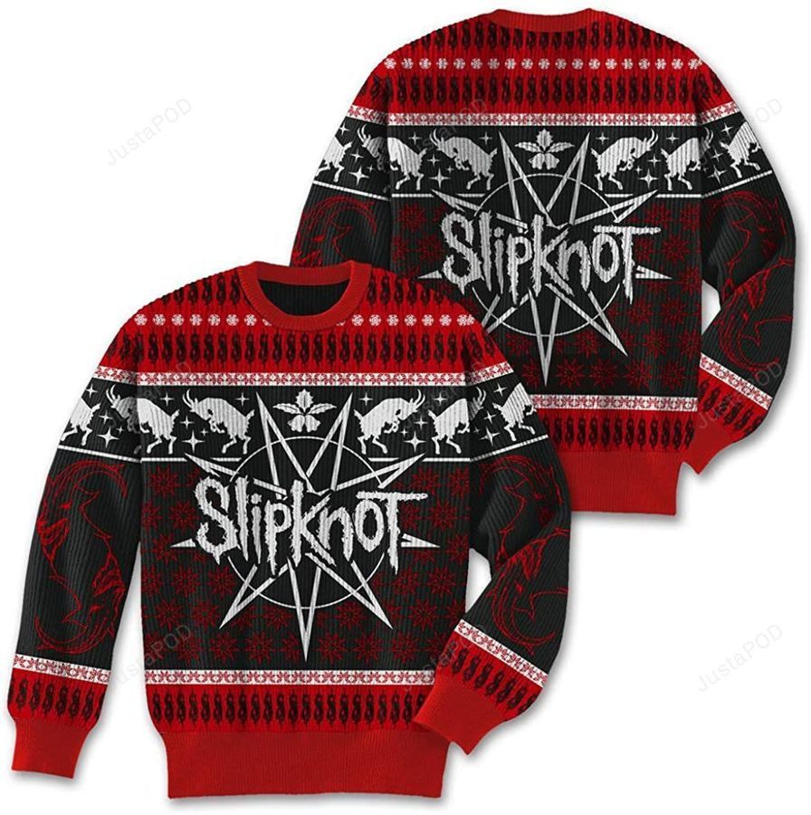 Slipknot  Pentagram Ugly Christmas Adult Sweater Ugly Sweater Christmas