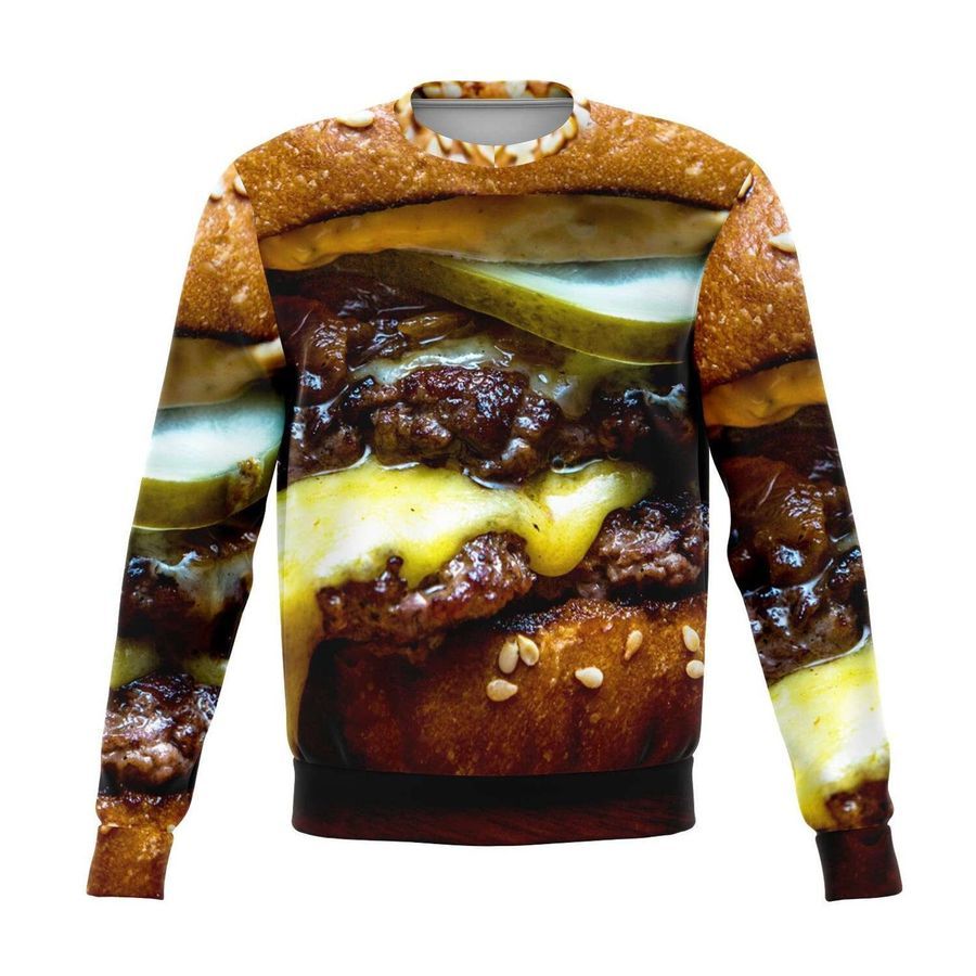 Sloopy Burger Ugly Christmas Sweater All Over Print Sweatshirt Ugly