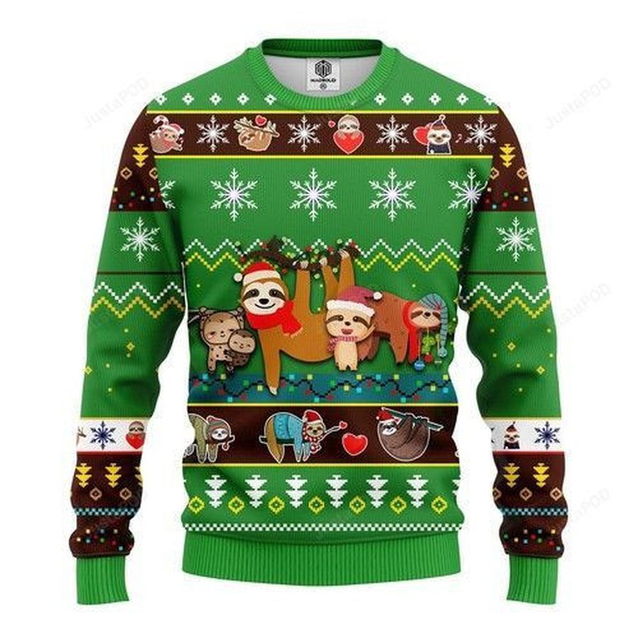 Sloth Cute Noel Ugly Christmas Sweater All Over Print Sweatshirt