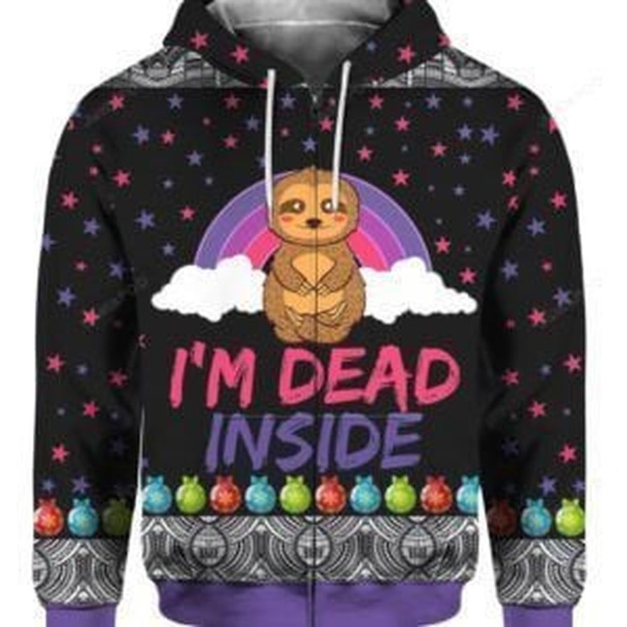 Sloth Im Dead Inside Ugly Christmas Sweater All Over Print
