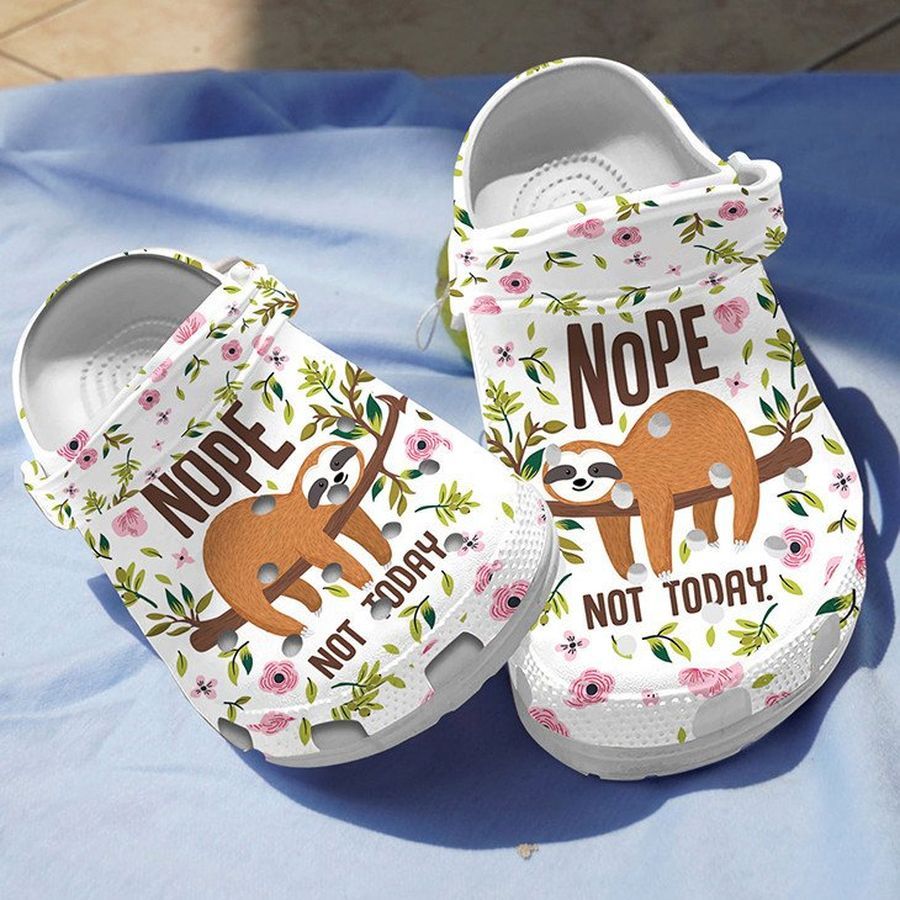Sloth Nope Not Today For Men And Women Rubber Crocs Crocband Clogs, Comfy Footwear