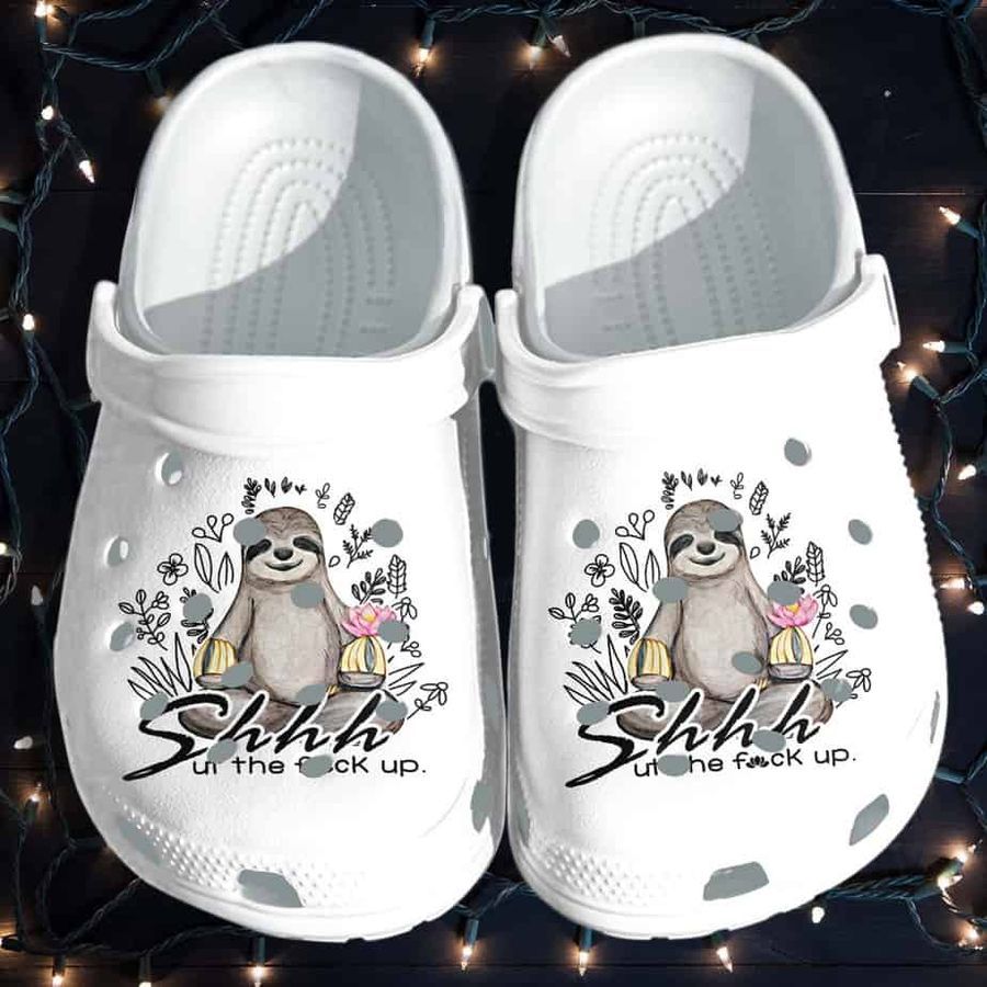 Sloth Peace Yoga Shoes Crocs Funny - Sloth Shut Up Shoes Gifts Men Women