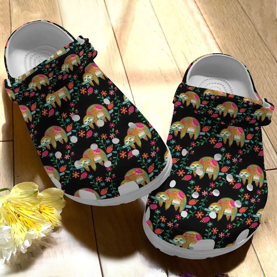 Sloth Personalize Clog Custom Crocs Fashionstyle Comfortable For Women Men Kid Print 3D Whitesole Lazy 1