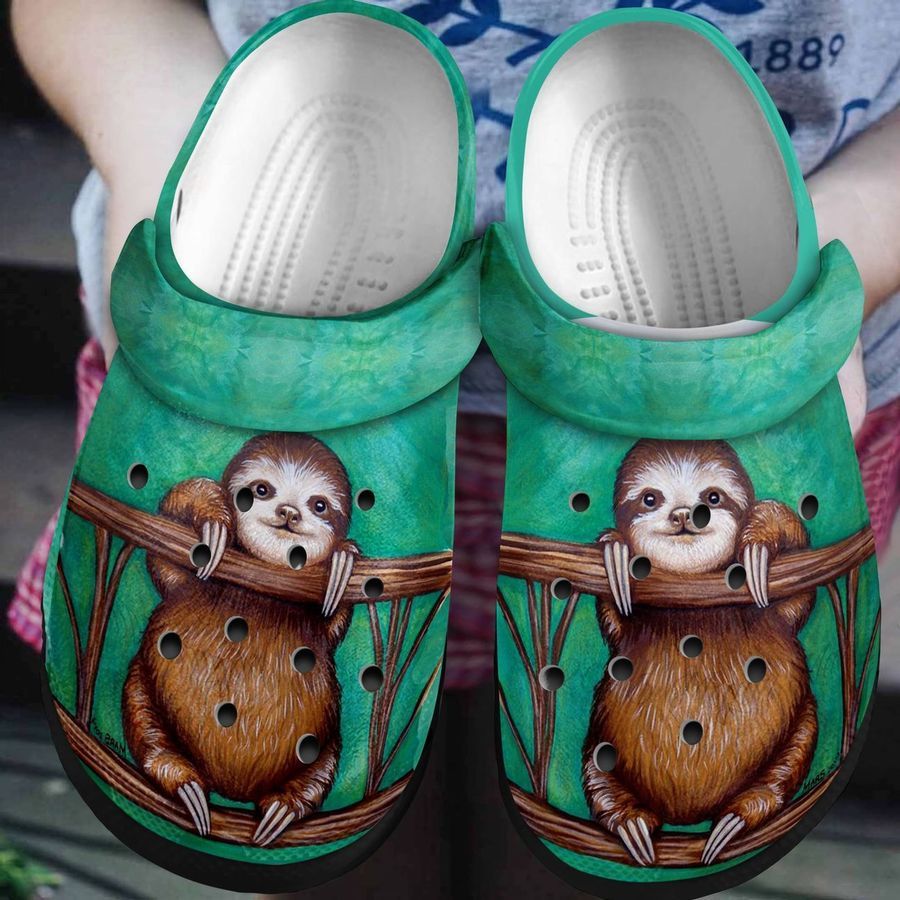 Sloth Personalized Clog Custom Crocs Comfortablefashion Style Comfortable For Women Men Kid Print 3D Brown Sloth