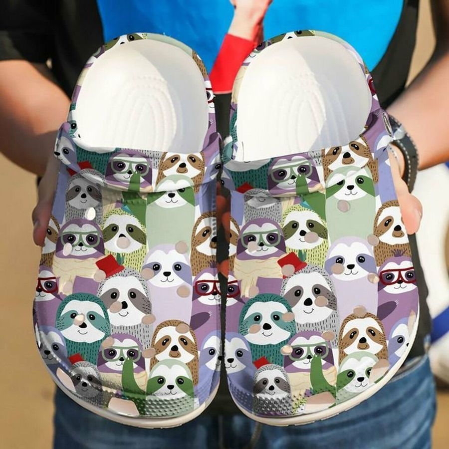 Sloth The Family Gift  For Lover Rubber Crocs Crocband Clogs, Comfy Footwear