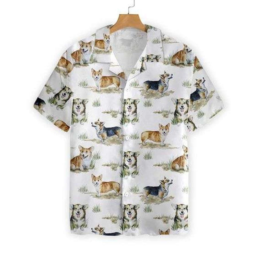 Smiling Corgi Hawaiian Shirt